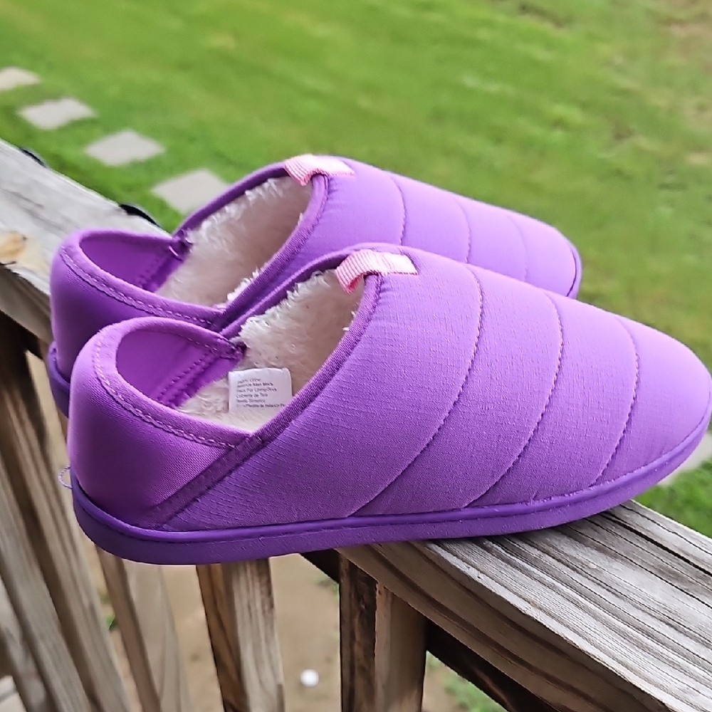 Cozy Purple Quilted Slippers